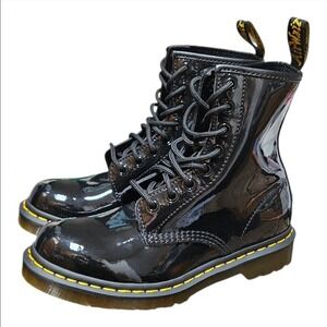 Dr Martens Patent Leather Lamper Boots Womens 6 Chunky Y2K Punk Goth Grunge 1460